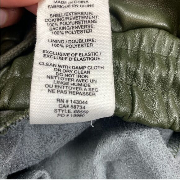 Anthropologie Avec Les Files Faux Leather Jogger Pants Womens Small Green - Picture 5 of 16
